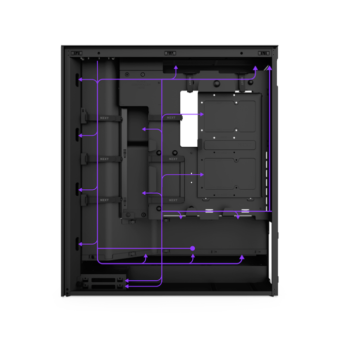 Ohišje NZXT H7 Flow RGB, kaljeno steklo, črna 2