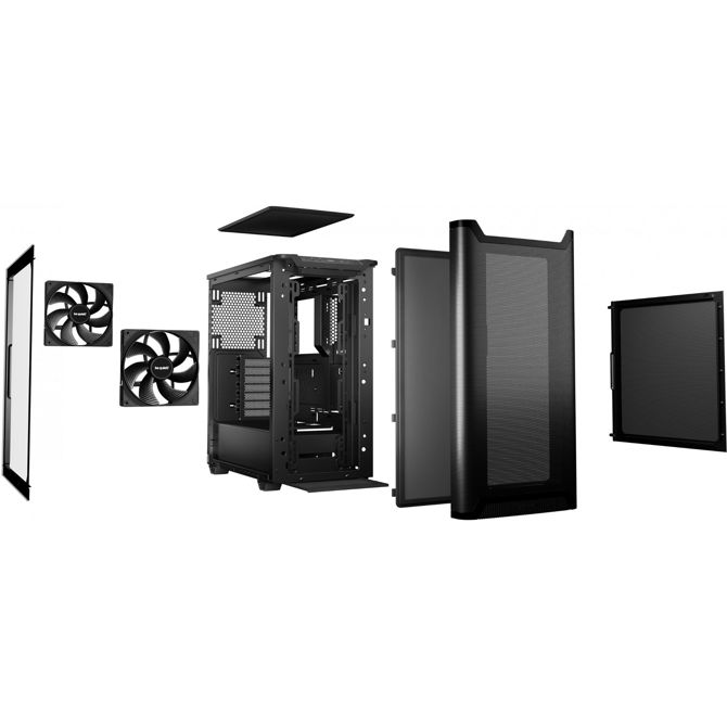 Ohišje Be Quiet !PURE BASE 501 Airflow Window, kaljeno steklo, črna 4