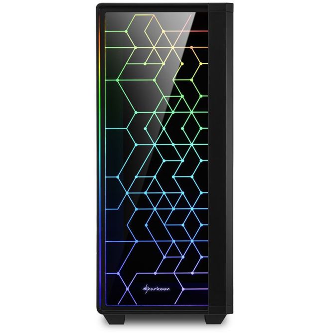 Ohišje za računalnik Sharkoon RGB LIT 100 (črno, sprednja in stranska plošča iz kaljenega stekla) 2