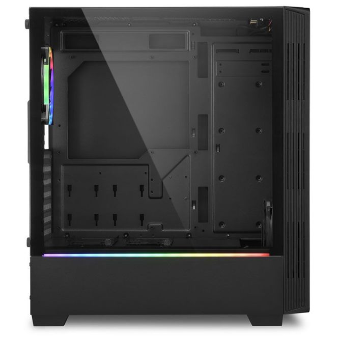 Ohišje za računalnik Sharkoon RGB LIT 100 (črno, sprednja in stranska plošča iz kaljenega stekla) 4
