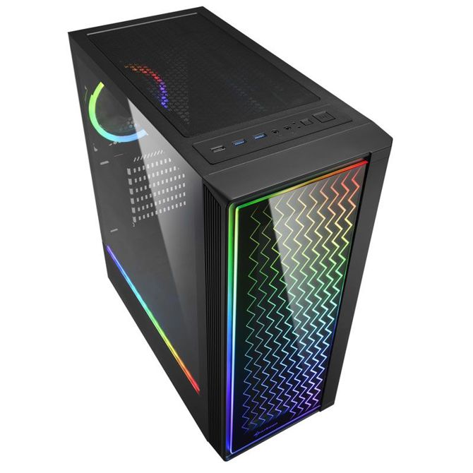 Ohišje za računalnik Sharkoon RGB LIT 200 (črno, sprednja in stranska plošča iz kaljenega stekla) 3