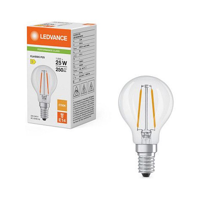 Osram LED Classic P 25 Filament P 1,8 W 827 Prozorne E14 LED sijalke, klasične mini 5