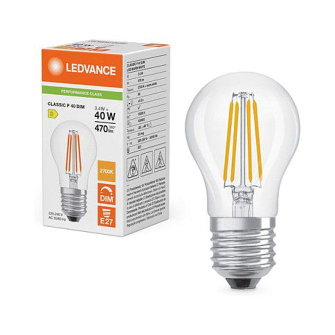 Osram LED Classic P 40 Filament DIM P 3.4W 827 Prozorna E27 Zatemnljiva LED sijalka, klasična 5