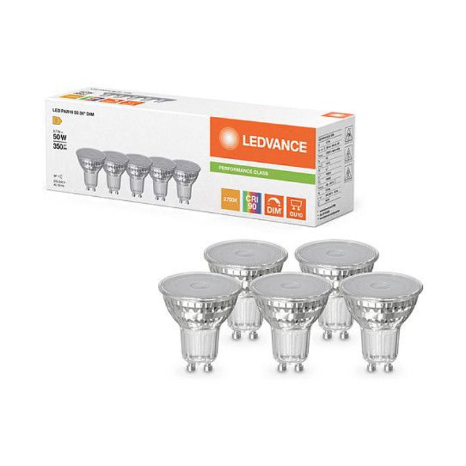 Osram LED PAR16 50 36° DIM P 3.7W 927 GU10 zatemnljiva LED reflektorska sijalka VE=5 kosov. 5