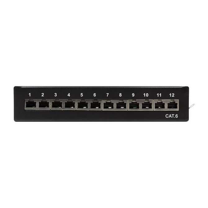 Namizni patchpanel 12 port Cat6 STP črne barve LogiLink 2