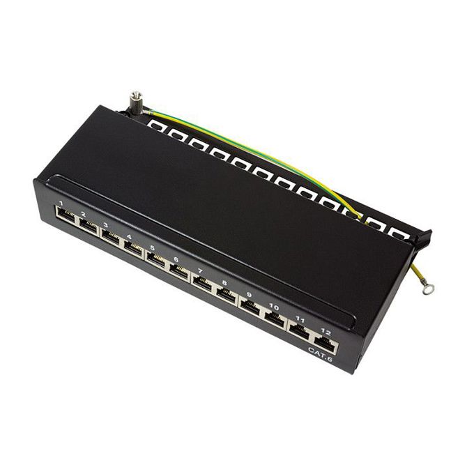 Namizni patchpanel 12 port Cat6 STP črne barve LogiLink 3