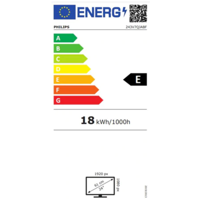 Monitor Philips 243V7QJABF 60,5 cm (23,8) FHD IPS 4