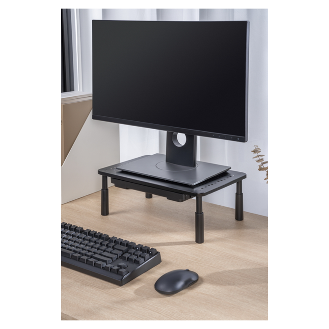 Podstavek za monitor Gembird MS-TABLE-D-01, nastavljiv, 37×23,5 cm, jeklen, črne barve 6