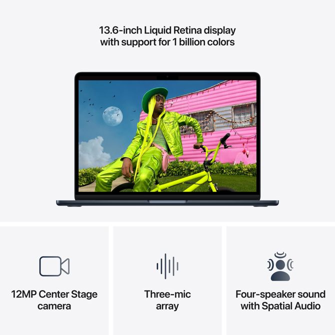 Prenosni računalnik Apple MacBook Air 13.6: MIDNIGHT/M5 10C CPU/10C GPU/24GB/1TB-CRO 4