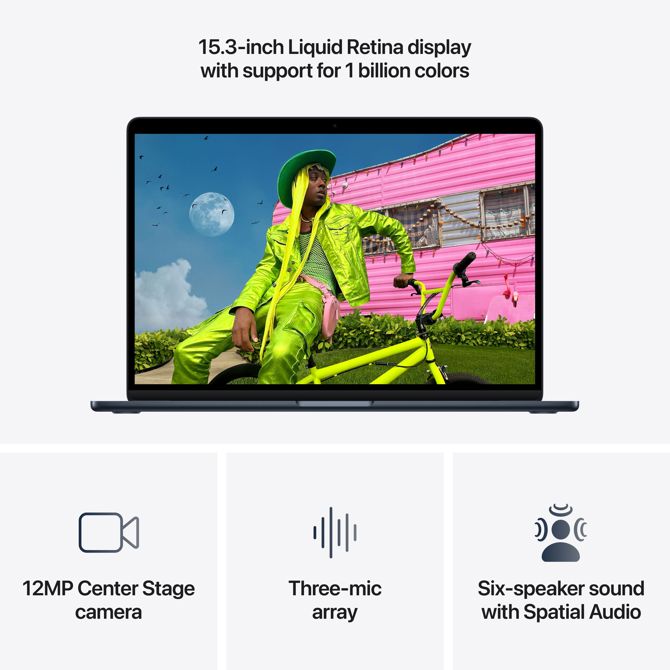 Prenosni računalnik Apple MacBook Air 15.3: MIDNIGHT/M5 10C CPU/10C GPU/24GB/1TB-CRO 3