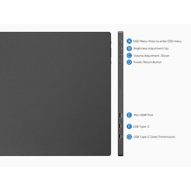 Prenosni monitor 15.6'' (40 cm) FullHD IPS 60Hz, mHDMI, USB-C, zvočniki, ARZOPA A1 4