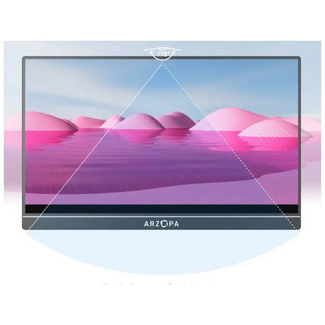 Prenosni monitor 15.6'' (40 cm) FullHD IPS 60Hz, Touch, mHDMI, USB-C, zvočniki, ARZOPA A1T 5