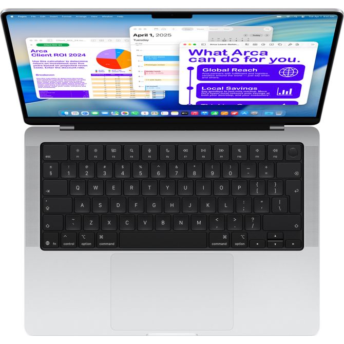 Prenosnik Apple MacBook Pro 14 (2025, M5, 16 GB RAM, 1 TB SSD,3024 x 1924, Mini LED, 1000 cd/m2, DE, srebrna 2
