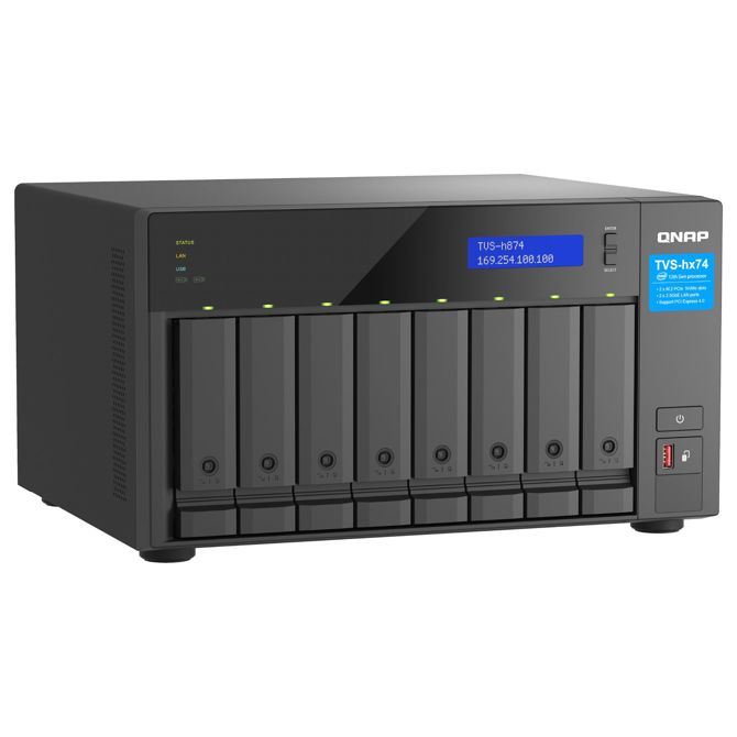 NAS sistem Qnap TVS-H874-I7-32G Intel Core i7-12700, 12 jeder, 32 GB RAM, 8 rež za diske, QuTS hero ZFS 3
