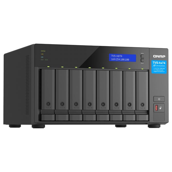 NAS sistem Qnap TVS-H874-I7-32G Intel Core i7-12700, 12 jeder, 32 GB RAM, 8 rež za diske, QuTS hero ZFS 4