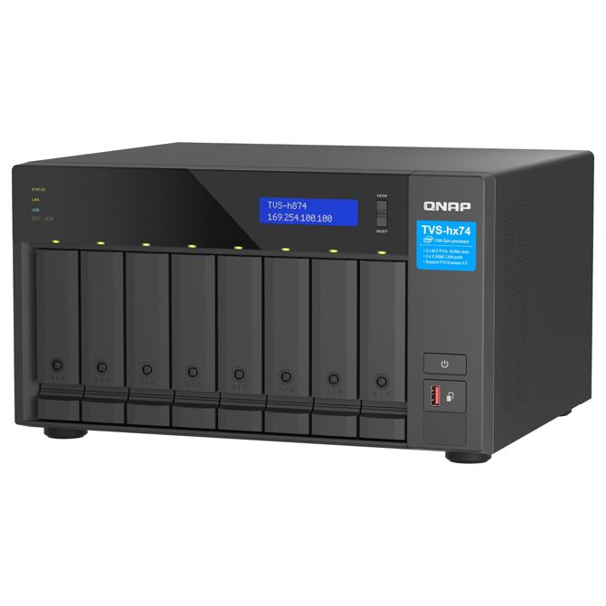 NAS sistem Qnap TVS-H874-I7-32G Intel Core i7-12700, 12 jeder, 32 GB RAM, 8 rež za diske, QuTS hero ZFS 5