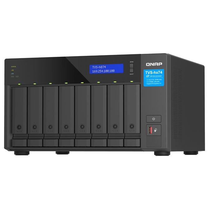NAS sistem Qnap TVS-H874-I7-32G Intel Core i7-12700, 12 jeder, 32 GB RAM, 8 rež za diske, QuTS hero ZFS 6