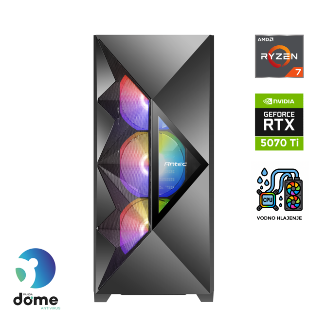 Osebni računalnik ANNI Gamer Extreme R7-9700X/32GB/SSD 2TB NVMe/RTX 5070 Ti/BrezOS 2