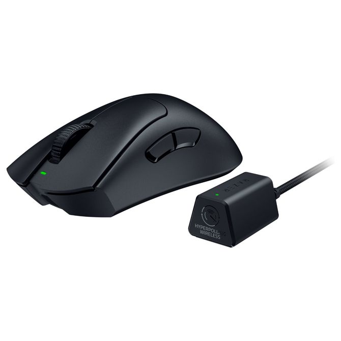Miška Razer DeathAdder V3 Pro brezžična, 30000 DPI, 8000 Hz, optična, 6 programabilnih tipk, črna + HyperPolling ključek 4