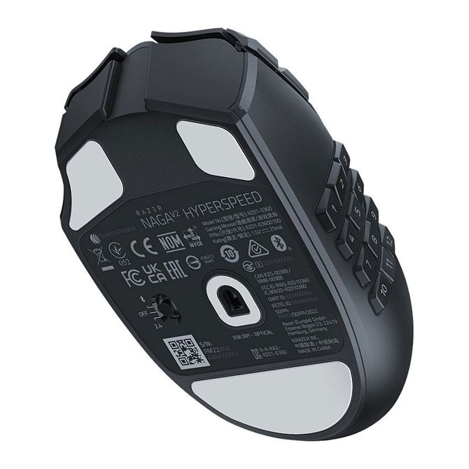 Miška Razer Naga V2 HyperSpeed brezžična, 30000 DPI, 19 programabilnih tipk, optični senzor, črna 5