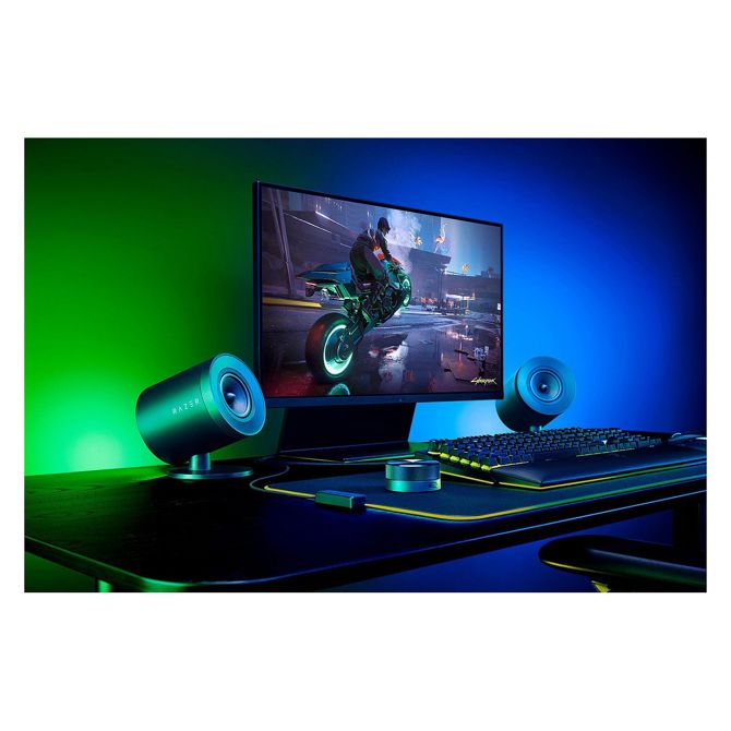 Računalniški zvočnik Razer Nommo V2 Pro 2.1, polnofrekvenčni, Bluetooth 5.3, osvetlitev ozadja, USB-C 3