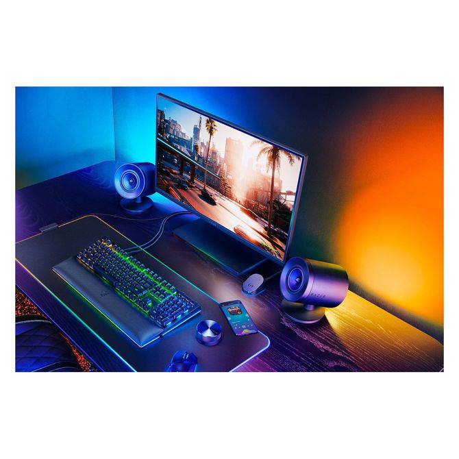 Računalniški zvočnik Razer Nommo V2 Pro 2.1, polnofrekvenčni, Bluetooth 5.3, osvetlitev ozadja, USB-C 5