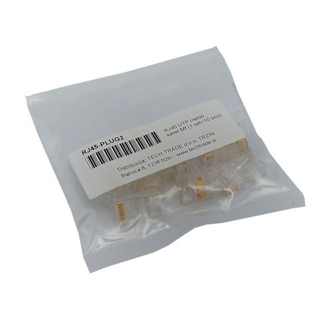 RJ45 konektor UTP mehki kabel Mf (2rez) (pak/10) 2