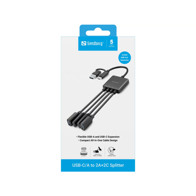 Sandberg USB-C/A na 2A+2C Splitter 4