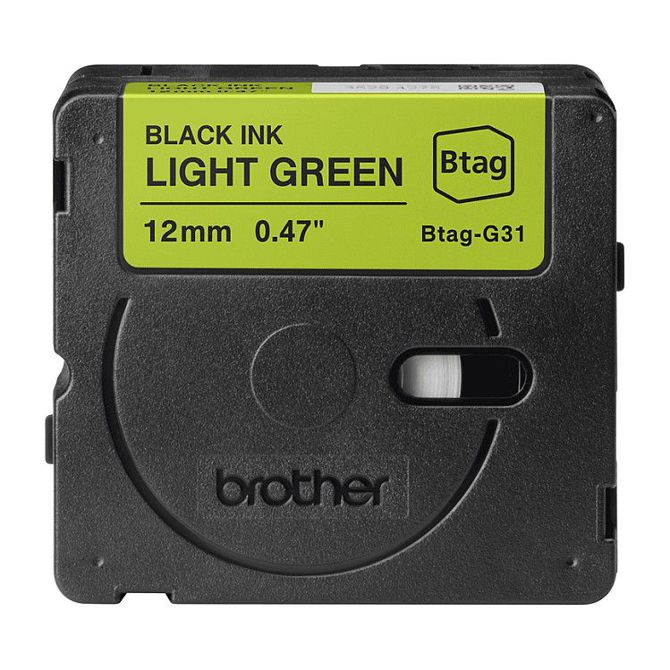 Brother etiketni trak 12 mm x 4 m črne/svetlo zelene barve BTAG-G31 2