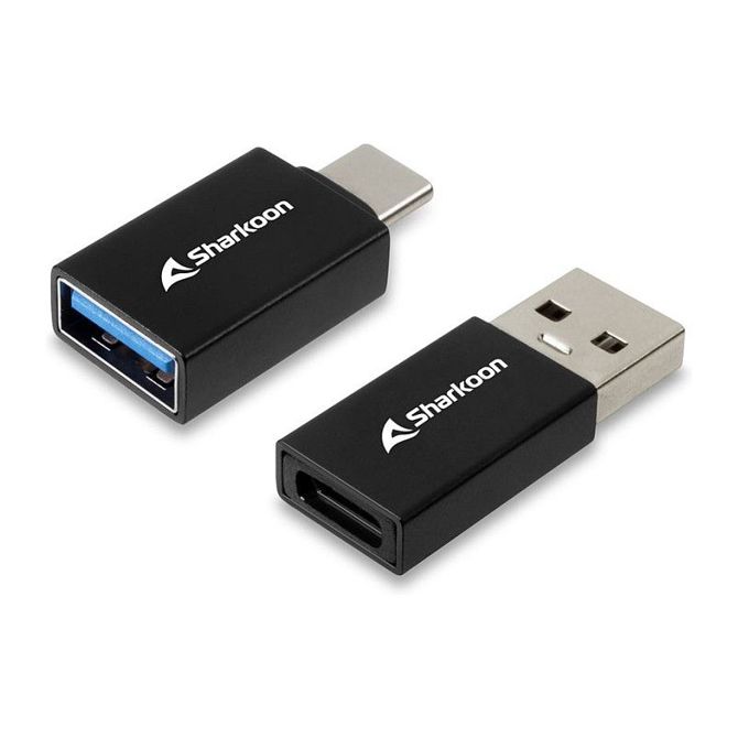 Sharkoon USB 3.2 Gen 1 adapter OfficePal. USB-A > USB-C / USB-C > USB-A (črn, 2-palčni komplet) 2