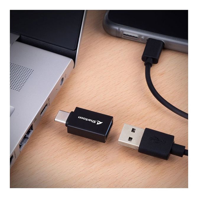 Sharkoon USB 3.2 Gen 1 adapter OfficePal. USB-A > USB-C / USB-C > USB-A (črn, 2-palčni komplet) 5