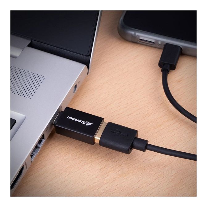 Sharkoon USB 3.2 Gen 1 adapter OfficePal. USB-A > USB-C / USB-C > USB-A (črn, 2-palčni komplet) 6