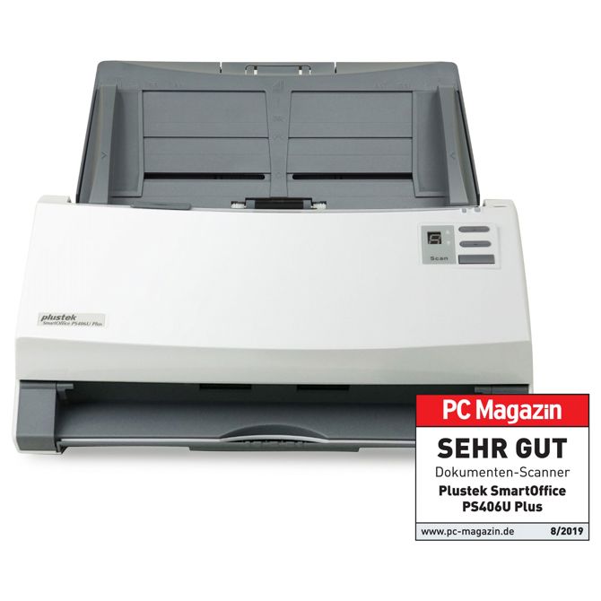 Optični čitalec Plustek SmartOffice PS406U Plus ADF, 600x600 DPI, obojestransko barvno skeniranje, 40 strani/min, OCR 4