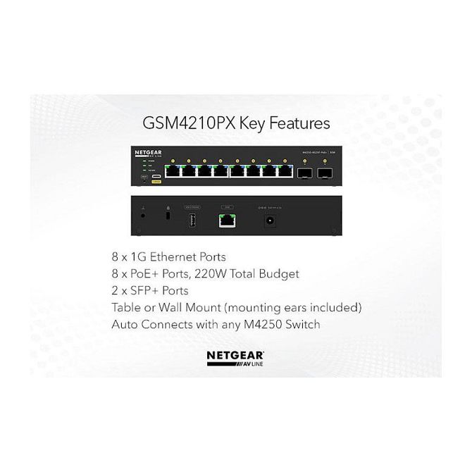 Stikalo Netgear GSM4210PD 9x RJ-45 PoE, 1x SFP, upravljano, poslovna raba 6
