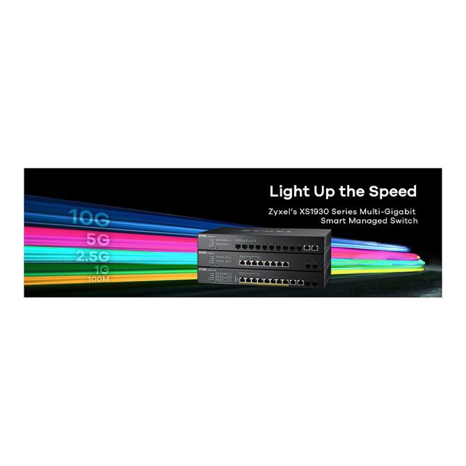 Stikalo Zyxel XS1930-10, 8x RJ-45 10GbE, 2x SFP+, pametno upravljano, 200 Gbit/s, za poslovno uporabo 5