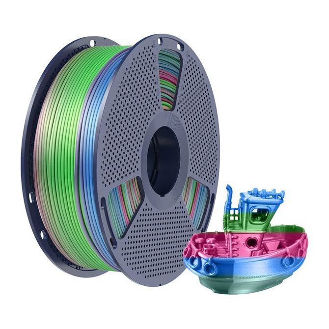Filament Sunlu PLA+ Silk Rainbow 06, 1,75 mm, 1 kg, svileni mavrični učinek, mavrične barve 2
