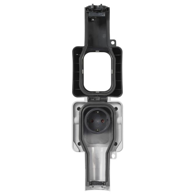 Nadometna vtičnica Sygonix SY-6670746, 1x 16 A, IP65, zaklepna zaščita, sive barve 3
