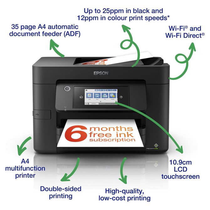 Multifunkcijski brizgalni tiskalnik EPSON WorkForce Pro WF-4820DWF 4-v-1 večbarvni tiskalnik 3