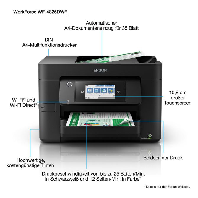 Multifunkcijski brizgalni tiskalnik Epson WorkForce Pro WF-4825DWF 5