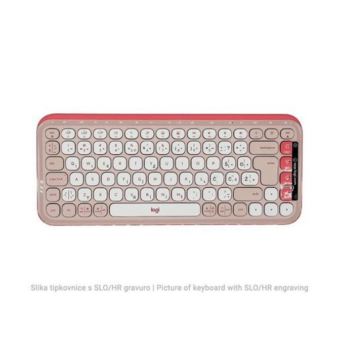 Tipkovnica in miška Logitech POP Icon Combo, Bluetooth, roza, SLO g. 2