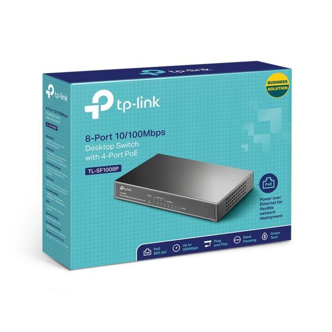 Mrežno stikalo TP-Link, 8-portno, 10/100 MB/s, s 4 porti PoE 5