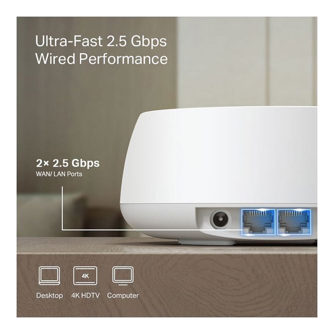 Brezžični usmerjevalnik TP-Link Deco BE25 V1, WiFi 7 Mesh sistem, 3-enotni komplet, do 3,6 Gbps, HomeShield varnost 6