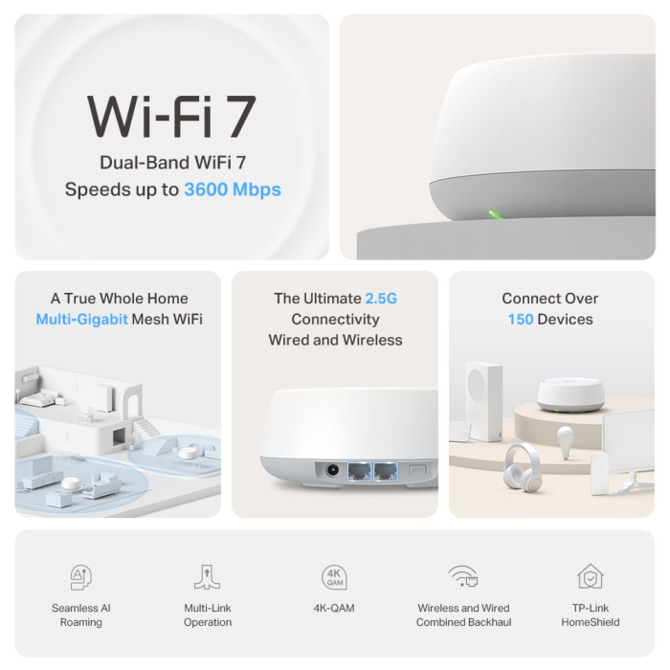 TP-Link Deco BE25 Wi-Fi 7 BE3600 Mesh sistem (2 pack) 3