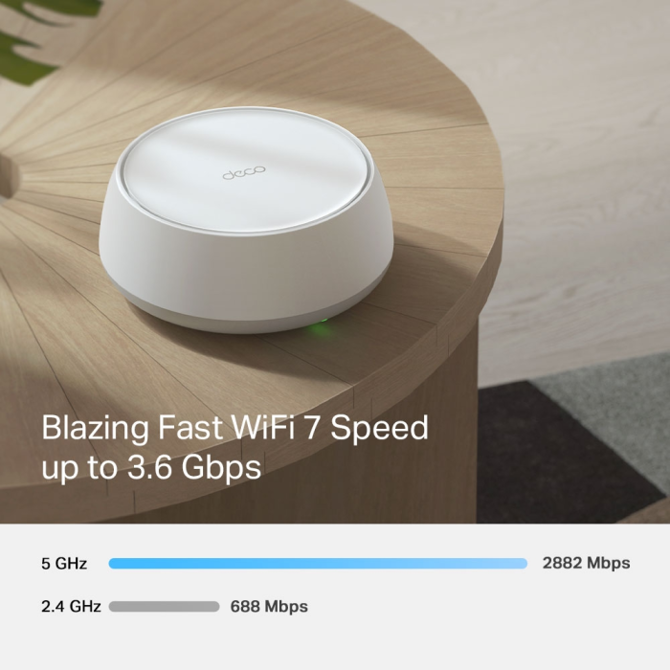 Brezžični usmerjevalnik - Router TP-Link Deco BE25 Wi-Fi 7 Mesh sistem, 3-pack, BE3600, 2× 2,5 Gb/s priključka, AI-roaming, HomeShield, dvopasovni WiFi 4