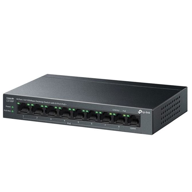 TP-LINK LS109P 9-Port 10/100Mbps (8x PoE+) RJ45 mrežno stikalo switch 3