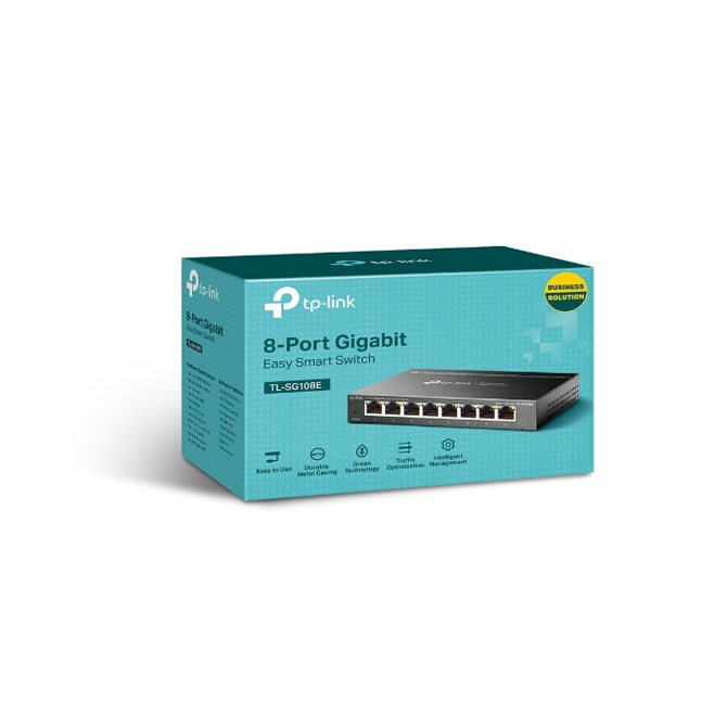 Koncentrator in stikalo TP-Link TL-SG108E 8x Gigabit RJ45, kovinsko ohišje, brez ventilatorja, upravljanje prek spleta 6