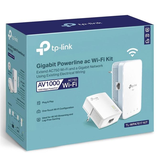 TP-LINK TL-WPA7517 AV1000 KIT (TL-WPA7517 & TL-PA7017) Gigabit Powerline AC brezžični komplet ojačevalcev extender 3