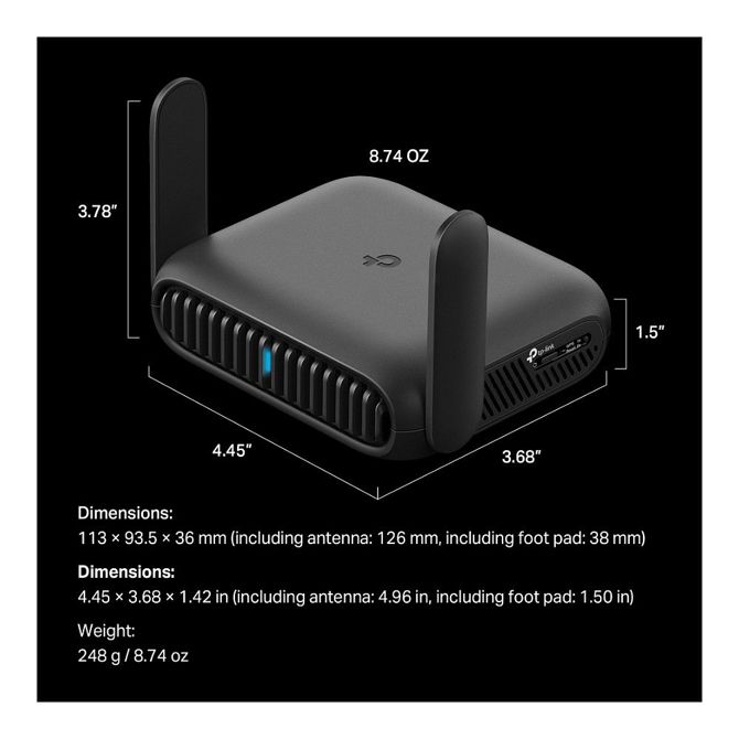 Brezžični usmerjevalnik - Router TP-Link TL-WR3602BE Wi-Fi 7, dvopasovni, hitrost do 2882 Mbit/s, USB/LAN, VPN podpora 3