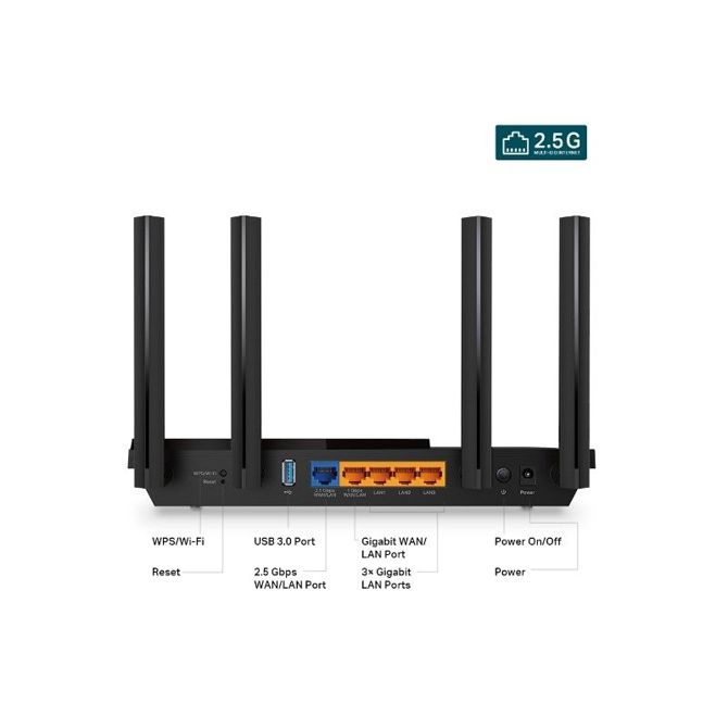 Usmerjevalnik (router) TP-Link Archer AX55 PRO AX3000, Dual Band, Gigabit, Wi-Fi 6, 2,5G Port 4