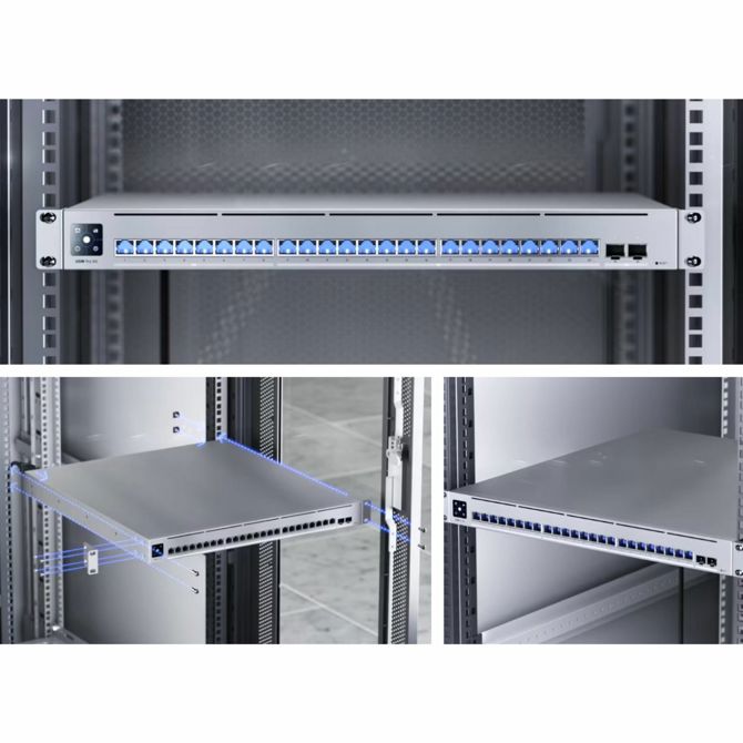 Stikalo UBIQUITI USW-Pro-XG-24-PoE, 24-portno Layer 3, 16×10G, 8×2,5G, 2×SFP28, PoE+++, 720 W, rack 1U 4